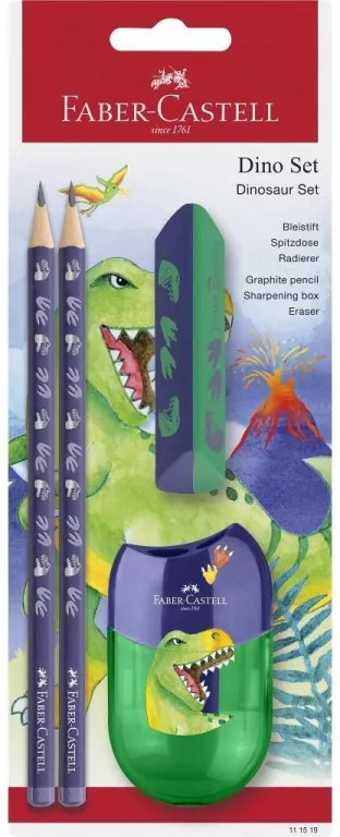 Zestaw Dinozaur 2 ołówki Jumbo+temperówka+gumka - tantis.pl