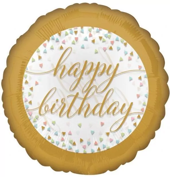 Balon foliowy Happy Birthday Pastel Confetti 46cm - tantis.pl
