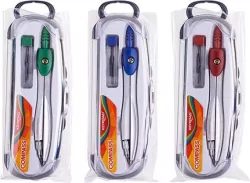 Cyrkiel metalowy z grafitami w etui MIX