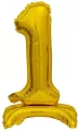 Balon foliowy B&C Cyfra stojaca "1" złota 38cm - tantis.pl