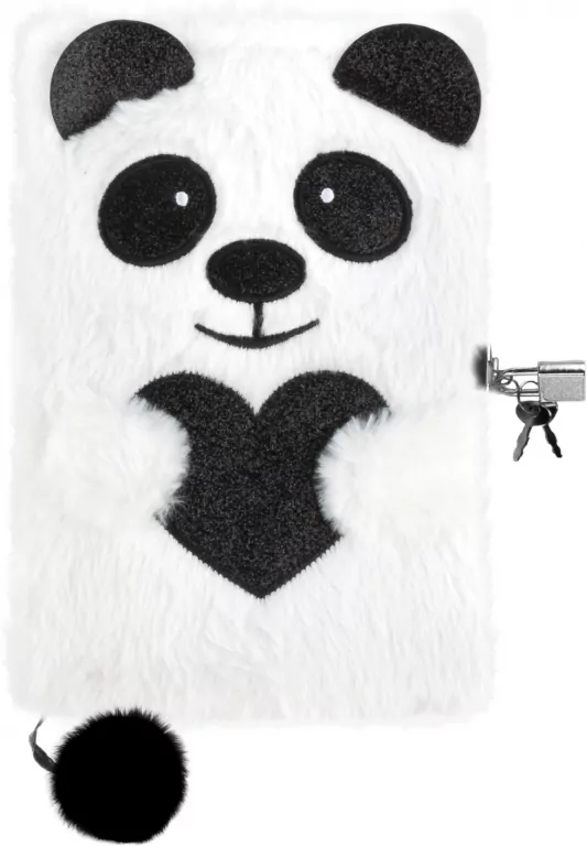 Pamiętnik pluszowy z kłódką Panda DERFORM - tantis.pl