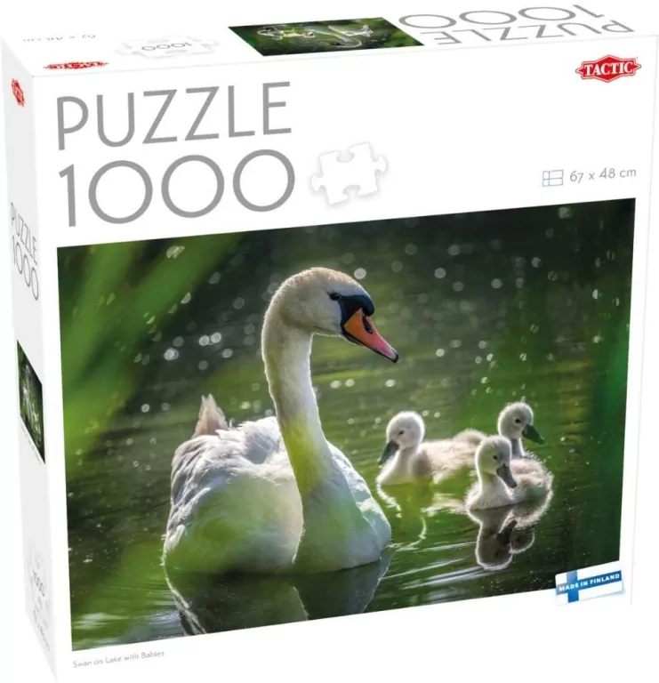 Puzzle 1000 Łabędź na jeziorze z dziećmi - tantis.pl