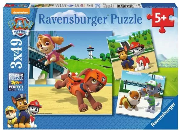 Ravensburger. Puzzle 3x49 elementów. Psi patrol - tantis.pl