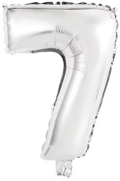 Balon foliowy mini cyfra 7 srebrna 30x40cm - tantis.pl