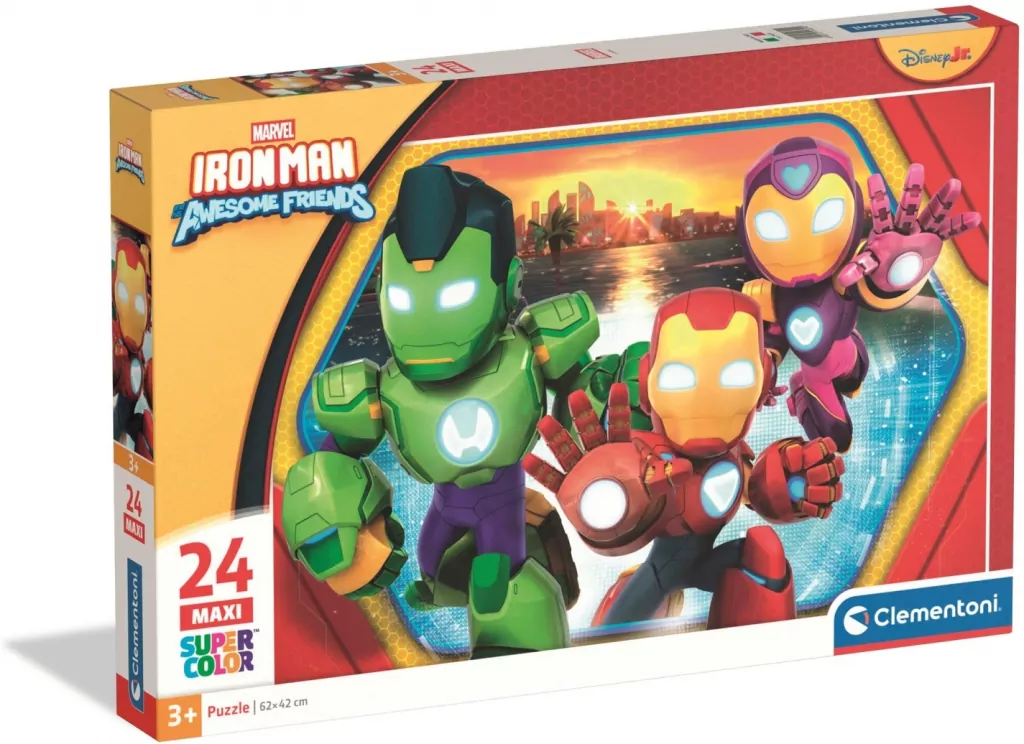 Puzzle 24 Maxi Super Kolor Iron Man And His Awesom - tantis.pl