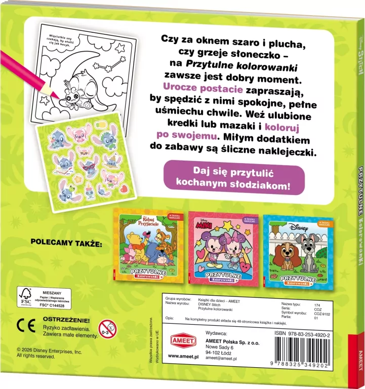 Disney Stitch. Przytulne kolorowanki - tantis.pl
