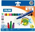 Flamastry maxi Super Washable 12 kolorów MILAN - tantis.pl