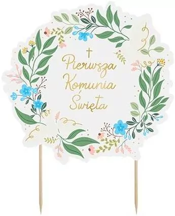 Topper na tort Pierwsza Komunia Święta - tantis.pl