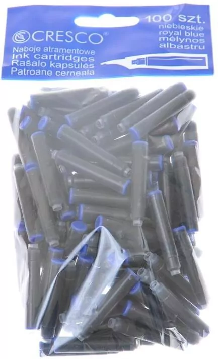 Naboje do piór niebieskie. 100 sztuk - tantis.pl