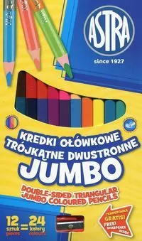 Kredki ołówkowe dwustronne Jumbo. 12 sztuk 24 kolory - tantis.pl