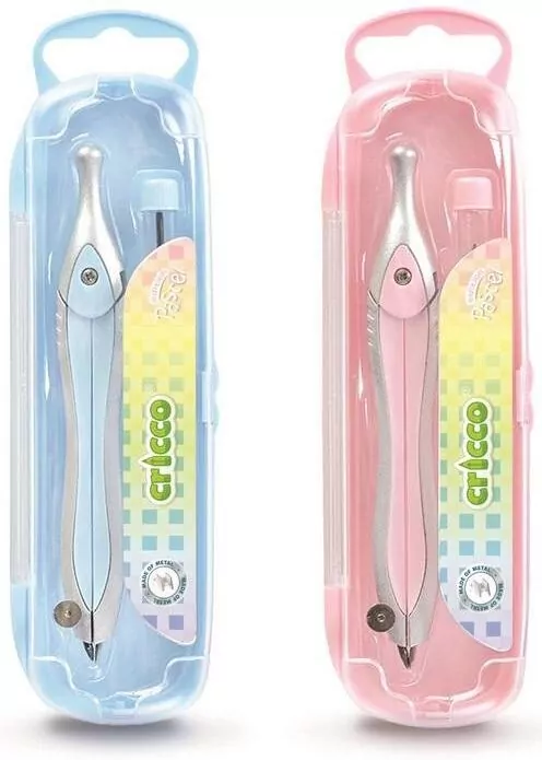 Cyrkiel szkolny z grafitami pastel etui mix CRICCO - tantis.pl