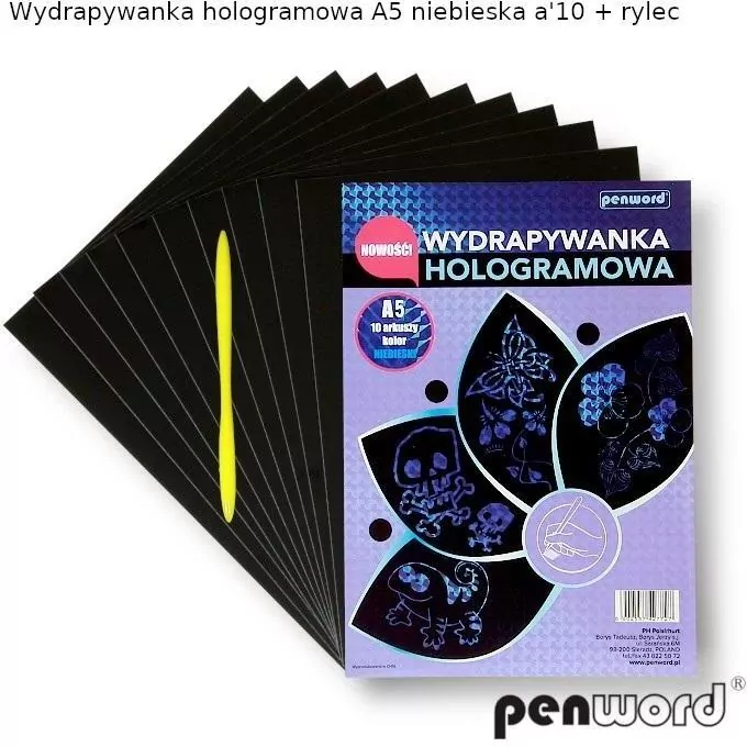 Wydrapywanka hologramowa A5 niebieska - tantis.pl