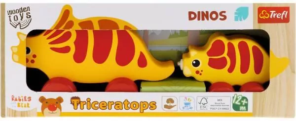Zabawka drewniana Dinos Triceratops 61745 - tantis.pl