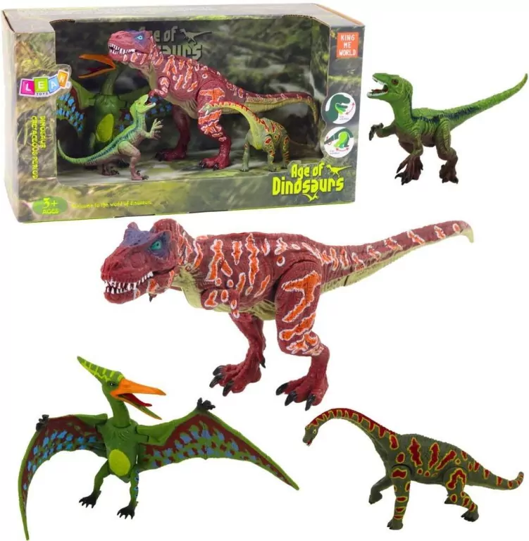 Zestaw figurek Dinozaury ruchome nogi paszcze 4szt - tantis.pl