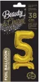 Balon foliowy B&C Cyfra stojaca "5" złota 38cm - tantis.pl