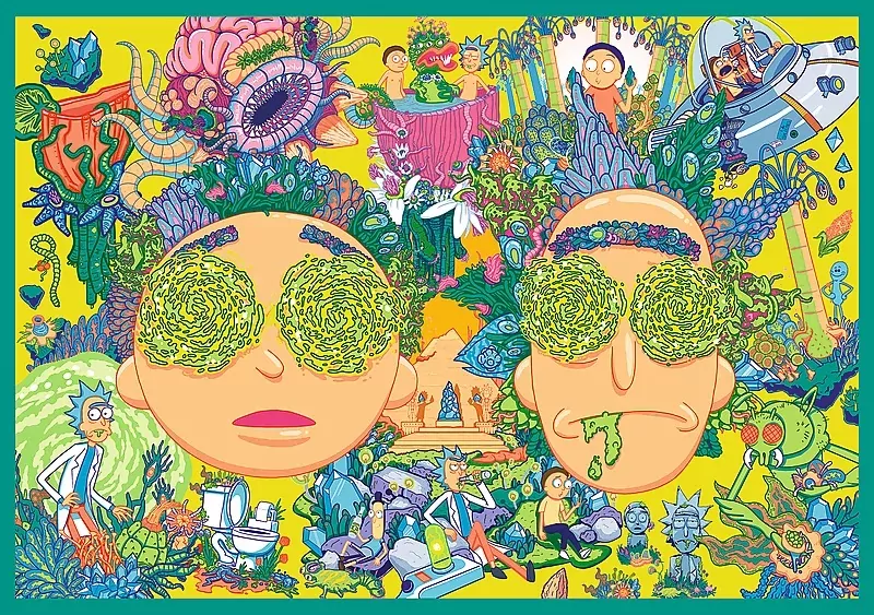 Puzzle 4x250 Zakręcony świat Ricka i Morty TREFL - tantis.pl