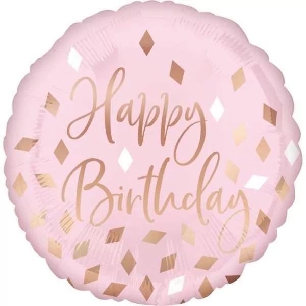 Balon foliowy Blush Birthday standard 43cm - tantis.pl