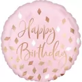 Balon foliowy Blush Birthday standard 43cm - tantis.pl