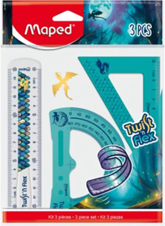 Zestaw geometryczny Dragon Flex 3el MAPED - tantis.pl