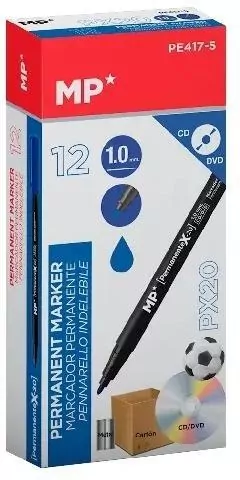 Marker permanentny 1,0mm do CD/DVD niebies (12szt) - tantis.pl