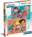 Clementoni. Puzzle 2x60. Super Kolor WB DC Comics - tantis.pl