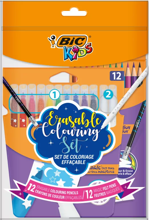 Zestaw Erasable flamastry 12 + kredki 12 BIC - tantis.pl