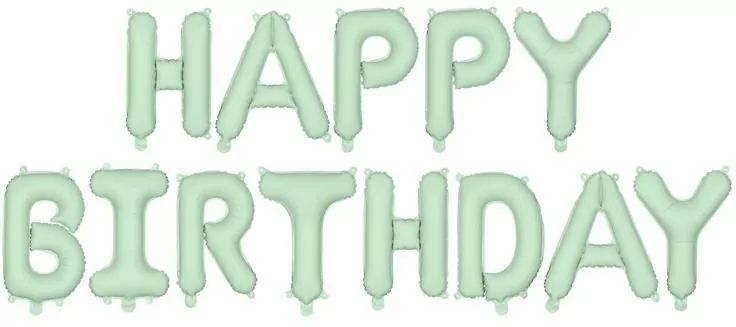 Balon foliowy Happy Birthday 340x35cm zieleń - tantis.pl