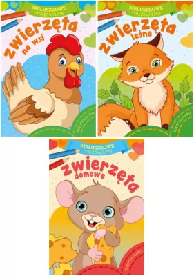 Pakiet: Zwierzęta na wsi/ Zwierzęta leśne/ Zwierzęta domowe. Maluszkowe malowanie