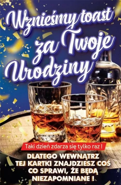 Karnet Urodziny z nakładką na butelkę - tantis.pl