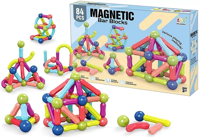 Klocki magnetyczne 3D 84el - tantis.pl