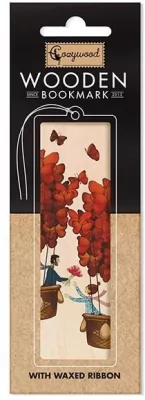 Zakładka drewniana. Para Młoda w balonach