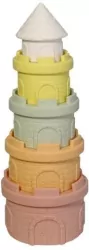 Zabawka dla malucha gumowe klocki wieża zamkowa