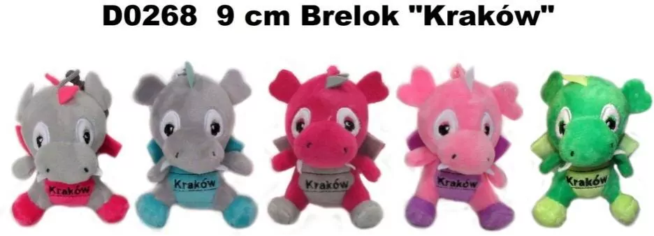 Brelok smok Kraków 9cm MIX - tantis.pl