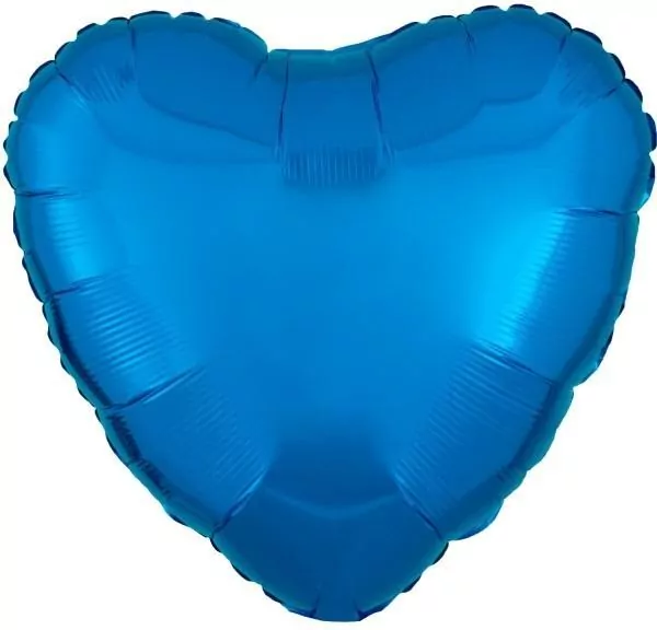 Balon foliowy metalik niebieski serce 43cm - tantis.pl