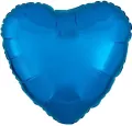 Balon foliowy metalik niebieski serce 43cm - tantis.pl