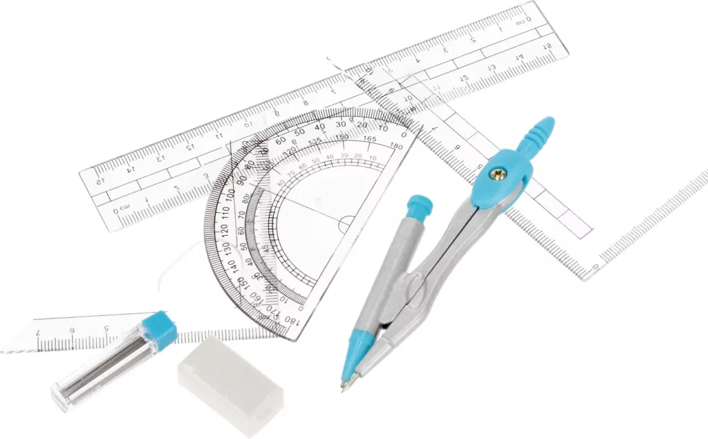 Zestaw szkolny geometryczny 7el niebieski - tantis.pl