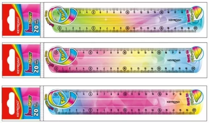 Linijka elastyczna tęczowa 20cm mix - tantis.pl