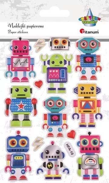 Naklejki wypukłe roboty. Mix, 14 sztuk - tantis.pl