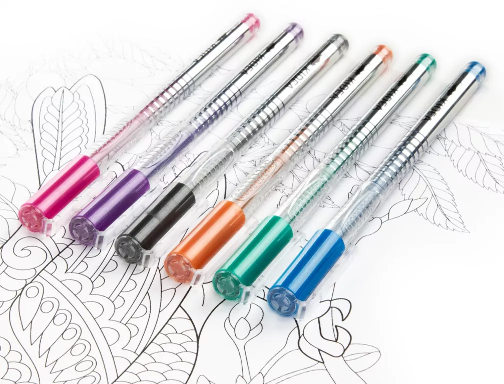 Długopisy żelowe metaliczne 6 kolorów KIDEA - tantis.pl