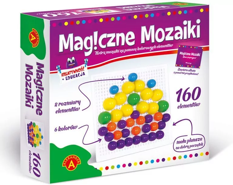 Magiczne mozaiki. Kreatywność i edukacja. 160 elementów - tantis.pl