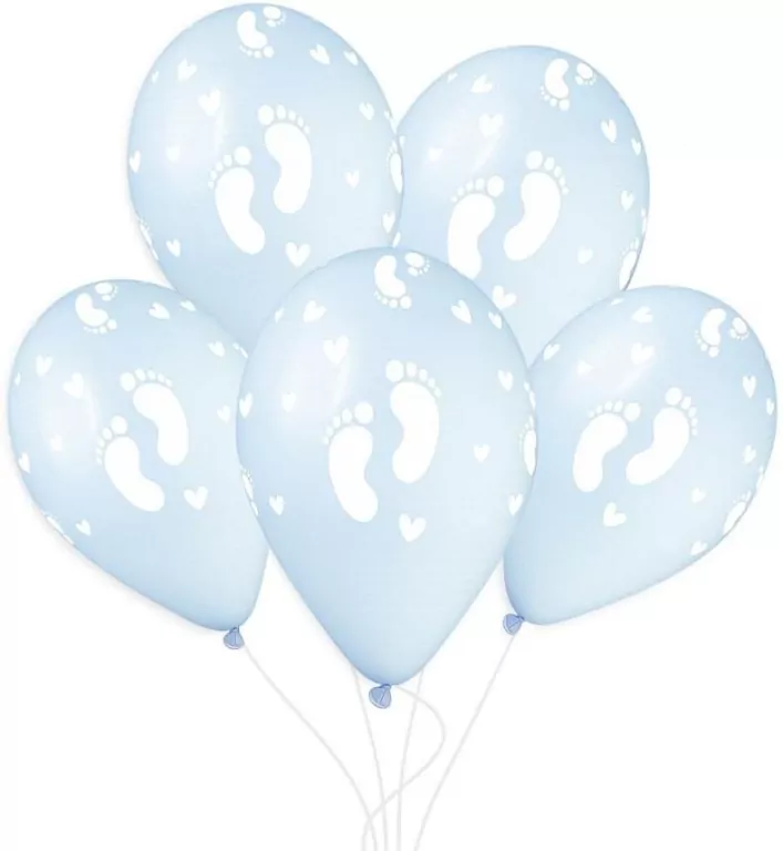 Balony stópki pudrowe błękitne 33cm 50szt - tantis.pl