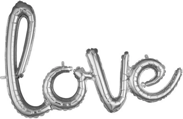 Balon foliowy Love srebrny - tantis.pl