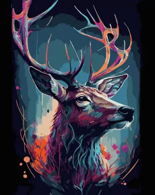 Malowanie po numerach czarne płótno - Kolorowy...