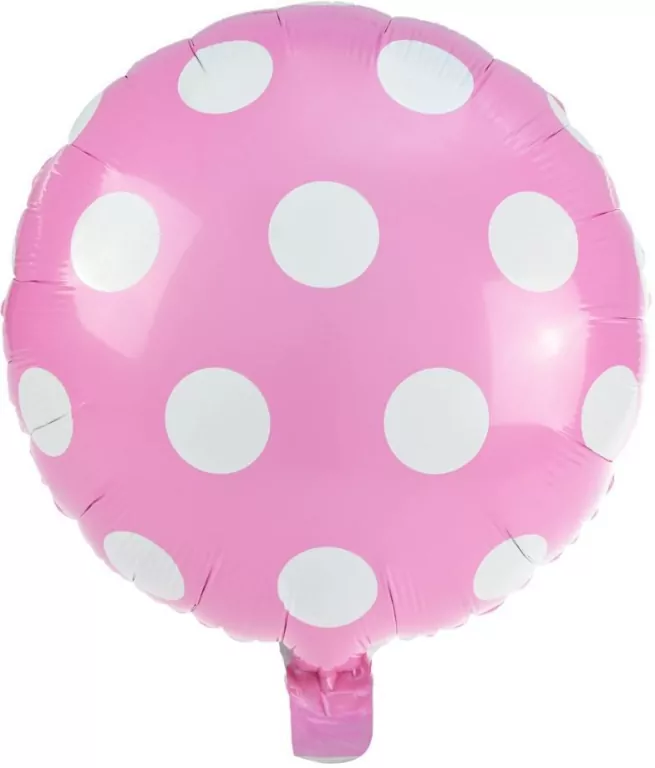 Balon foliowy kropki jasnoróżowy - tantis.pl