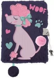 Pamiętnik A5/96K z kłódką 3D Lady poodle