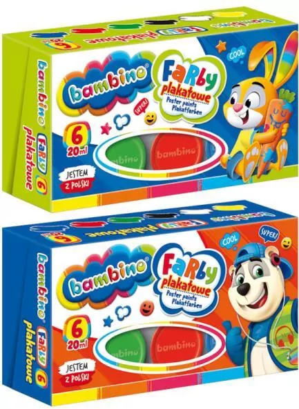 Farby plakatowe Bambino. 6 kolorów - tantis.pl