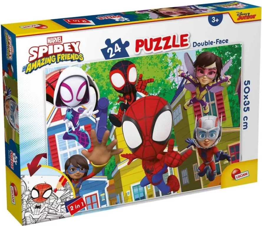 Lisciani. Puzzle dwustronne. Spidey It's a Team - tantis.pl
