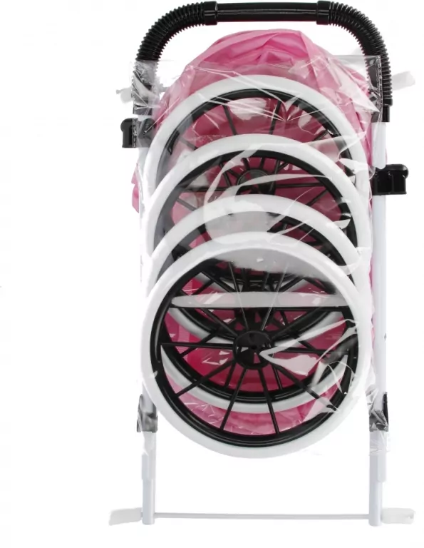 Wózek dla lalek głęboki metalowy, różowy - tantis.pl