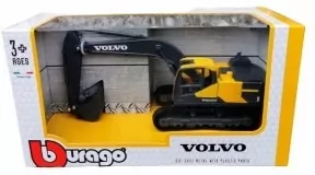 BBurago. Volvo EC220E Excavator Yellow/Grey 1:50 - tantis.pl