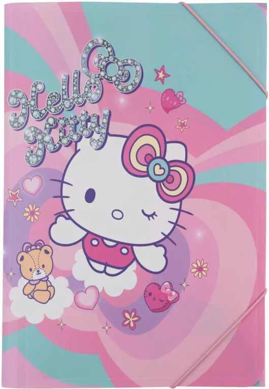 Teczka płaska na gumkę A3 PP Hello Kitty pink - tantis.pl